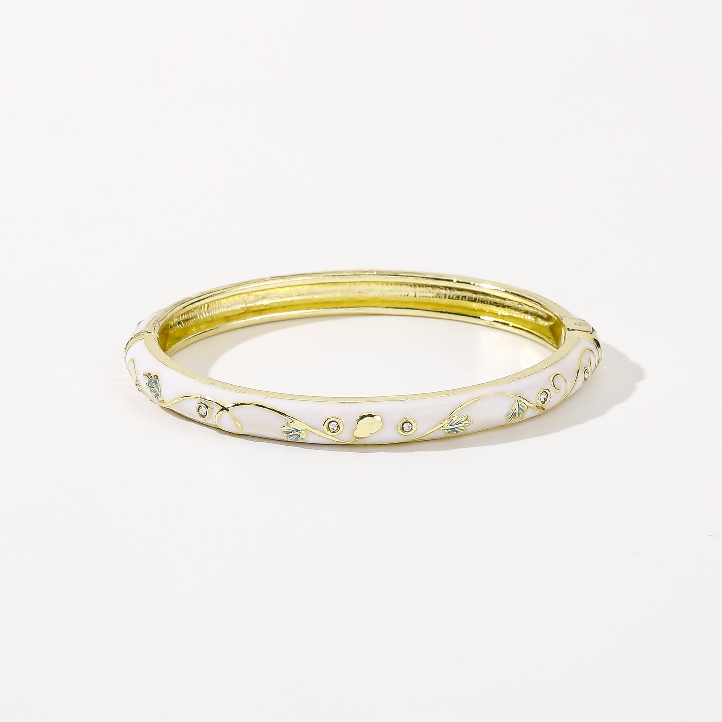 Alloy Open Drop Oil Enamel Small Flower Ethnic Style Tourist Bracelet