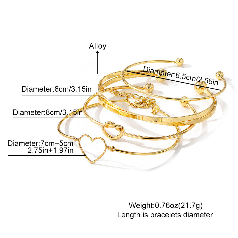 Alloy Love Knotted Suit Creative Heart Bracelets