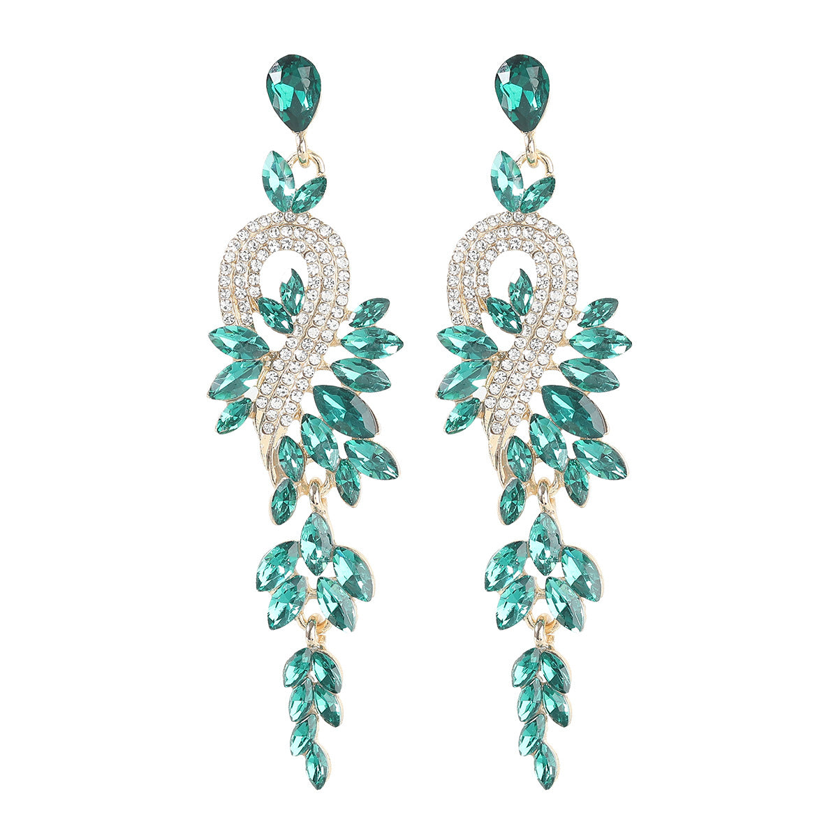 Rhinestone Geometric Long Eardrop Female Style Earrings