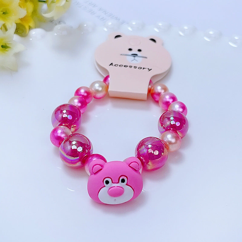 Petits accessoires de dessin animé pour enfants, bracelets de perles d'ornement princesse Elsa