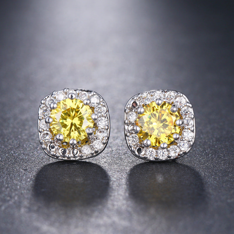Women's Live Broadcast Fashionable Simple Cute Square Stud Earrings