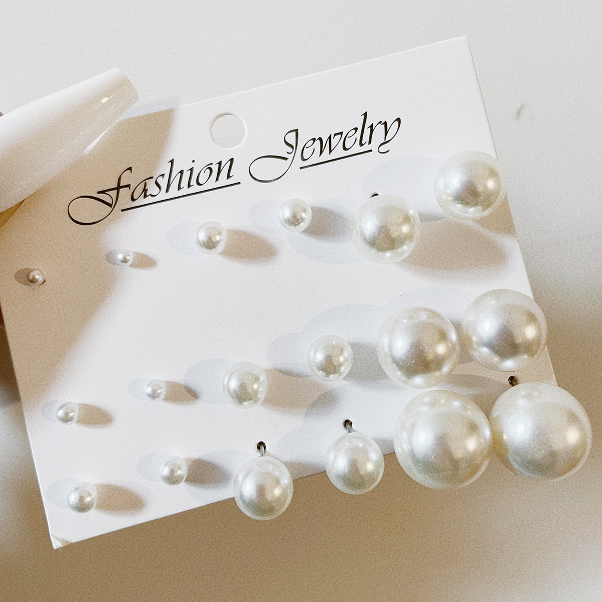 Big Small Size Pearl Pair Regimented Earrings