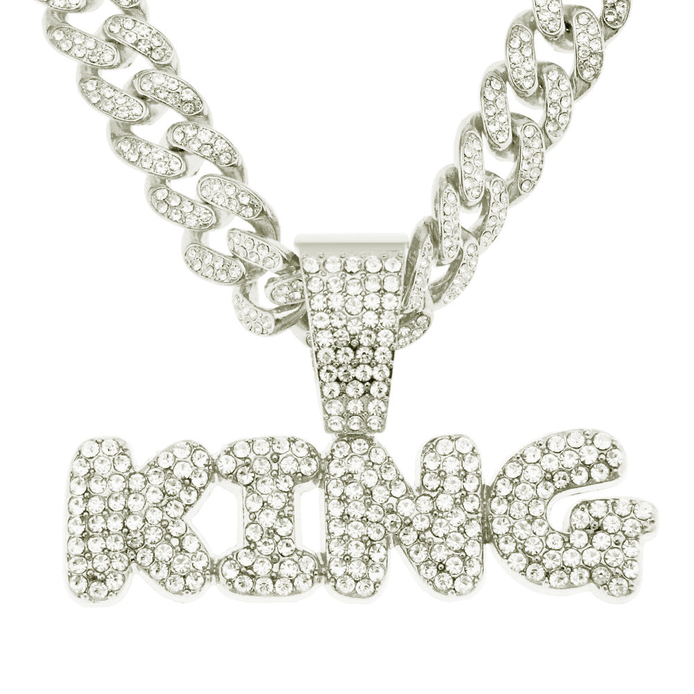 Men's Hip Hop Splendid Diamond Letter Pendant Domineering Necklaces