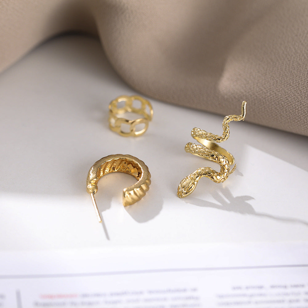 Jewelry Snake-shaped Ear Clip Set Open Earrings