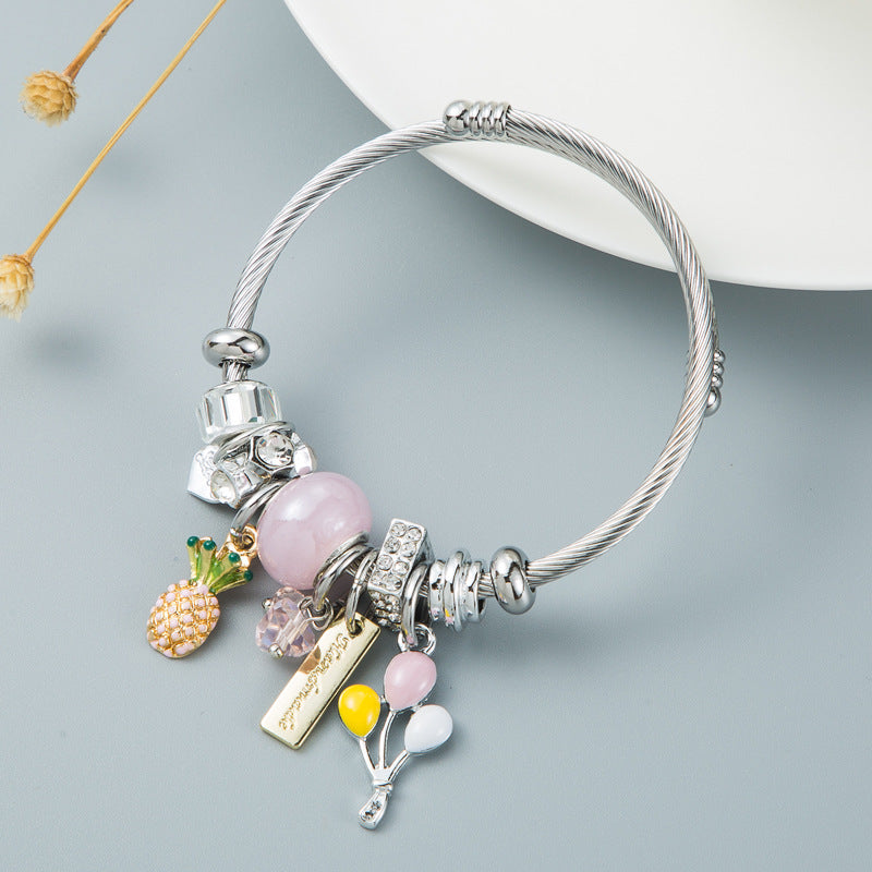 Dora Creative Fruit Ananas Pendentif Bracelets réglables