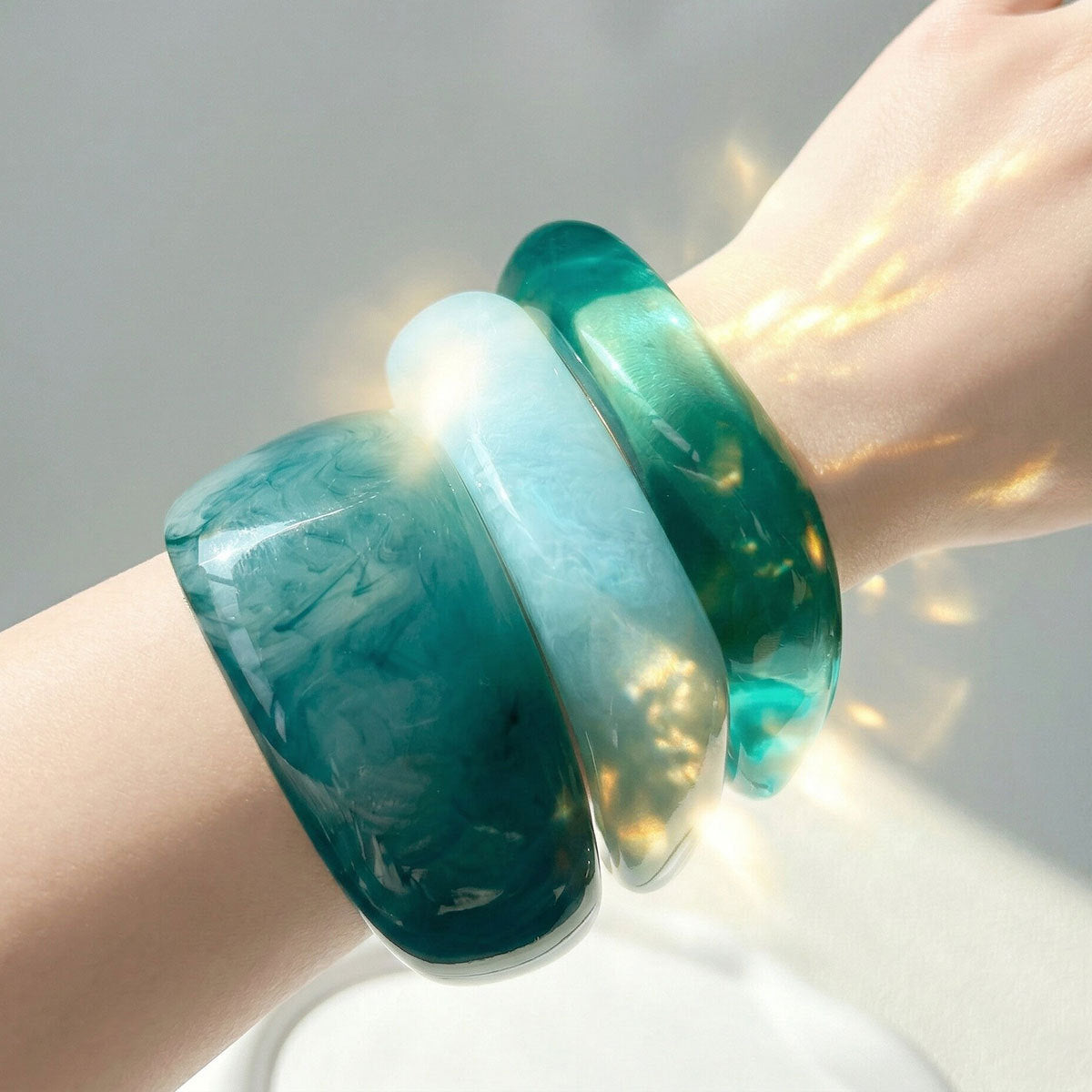 Geometric Resin Stylish Simple Versatile Blue Bracelets