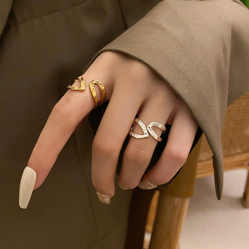 Ornament Simple Fashion Personality Geometric Metal Rings