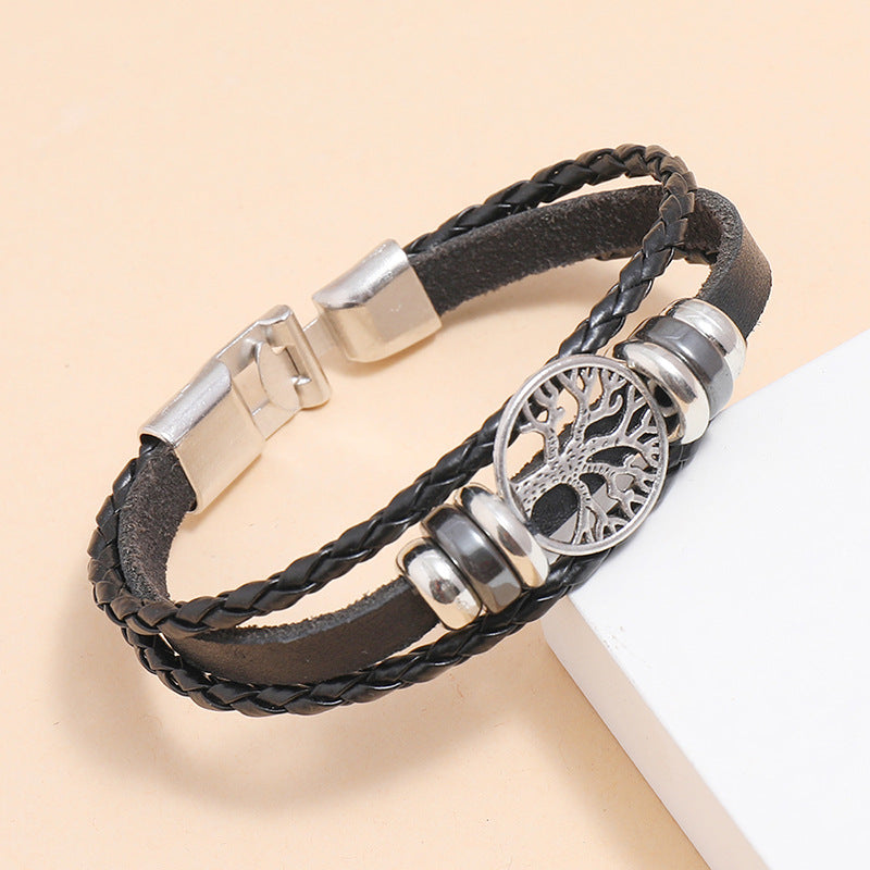 Herrenmode Ornament Persönlichkeit Glücksbaum gewebte Armbänder