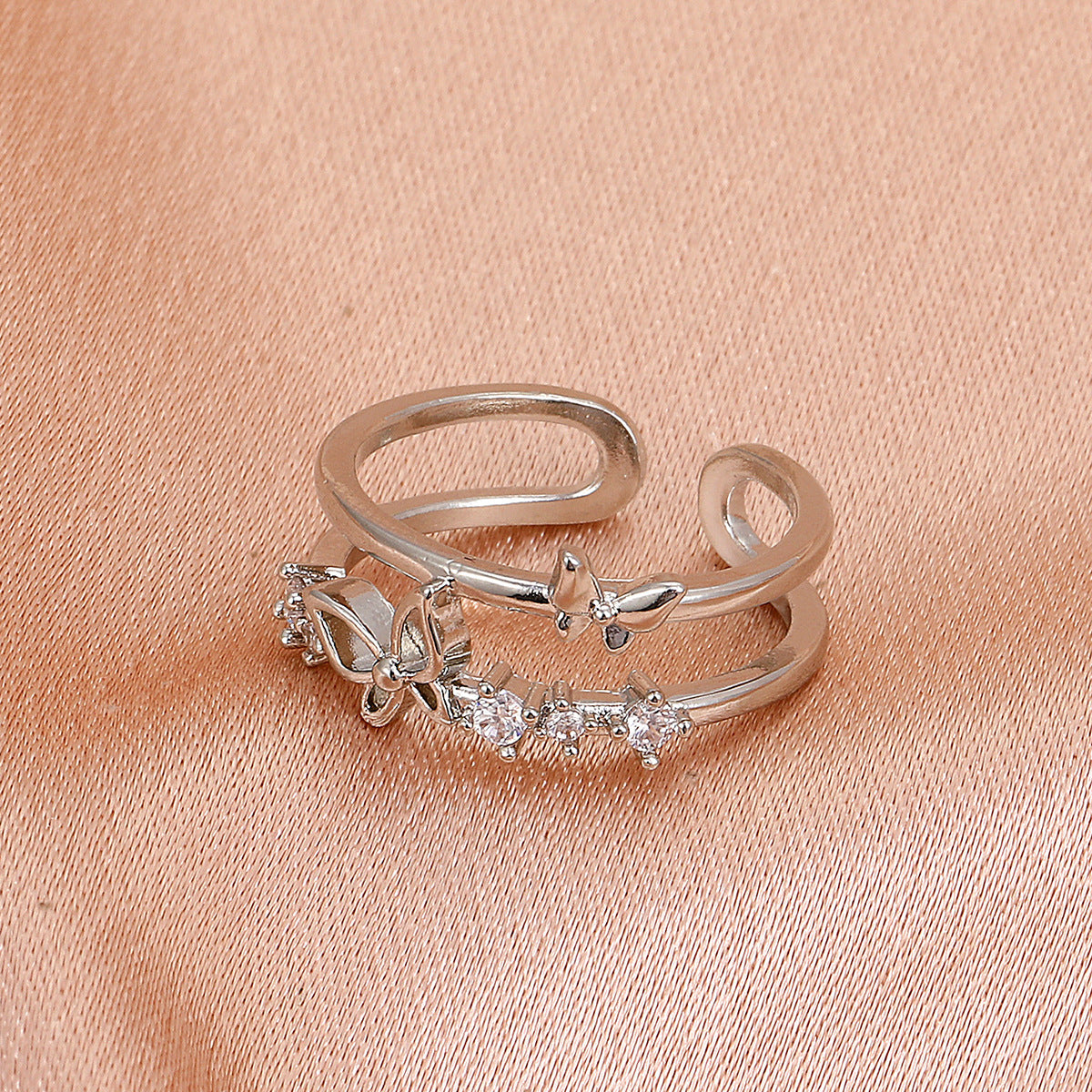 Interest Light Luxury Temperament Inlaid Zircon Rings