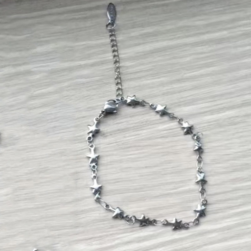 Star Chain Hot Electroplating Hollow Pentagram Fashionable Twin Bracelet