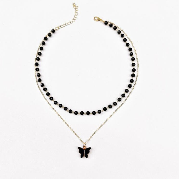 Women's Black Butterfly Short Clavicle Chain Hot Necklaces