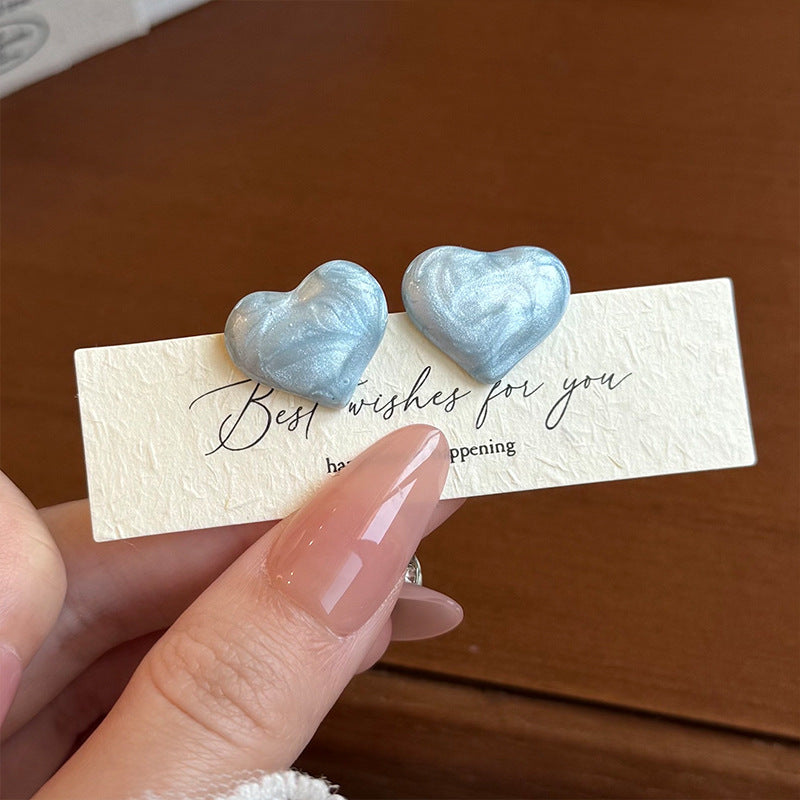Women's Beaded Blue Geometrical Love Heart Simple Style Fashion Rings