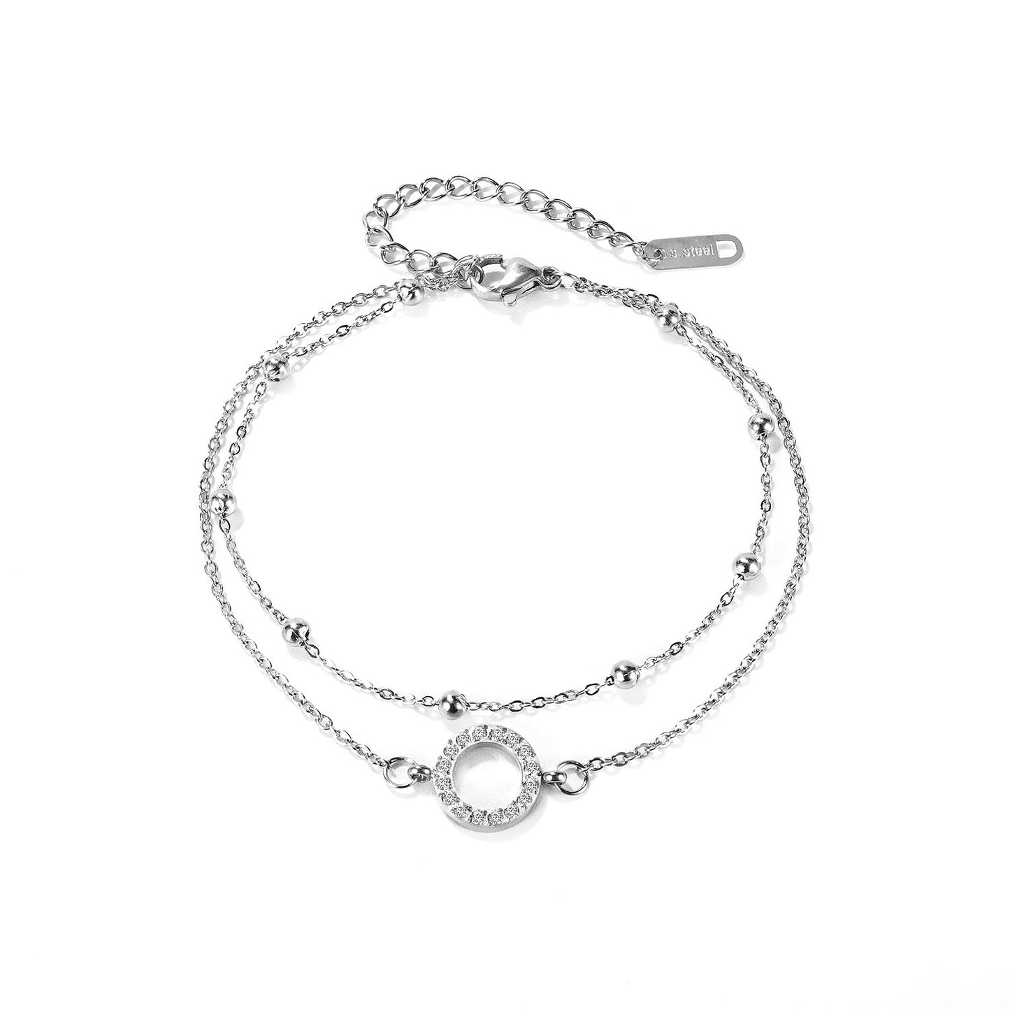 Bracelets de petite amie en diamant et cercle en acier et titane pour femmes