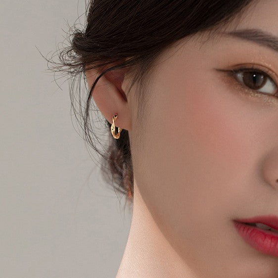 Sterling Sier Mobius Strip Twist Eardrop Earrings