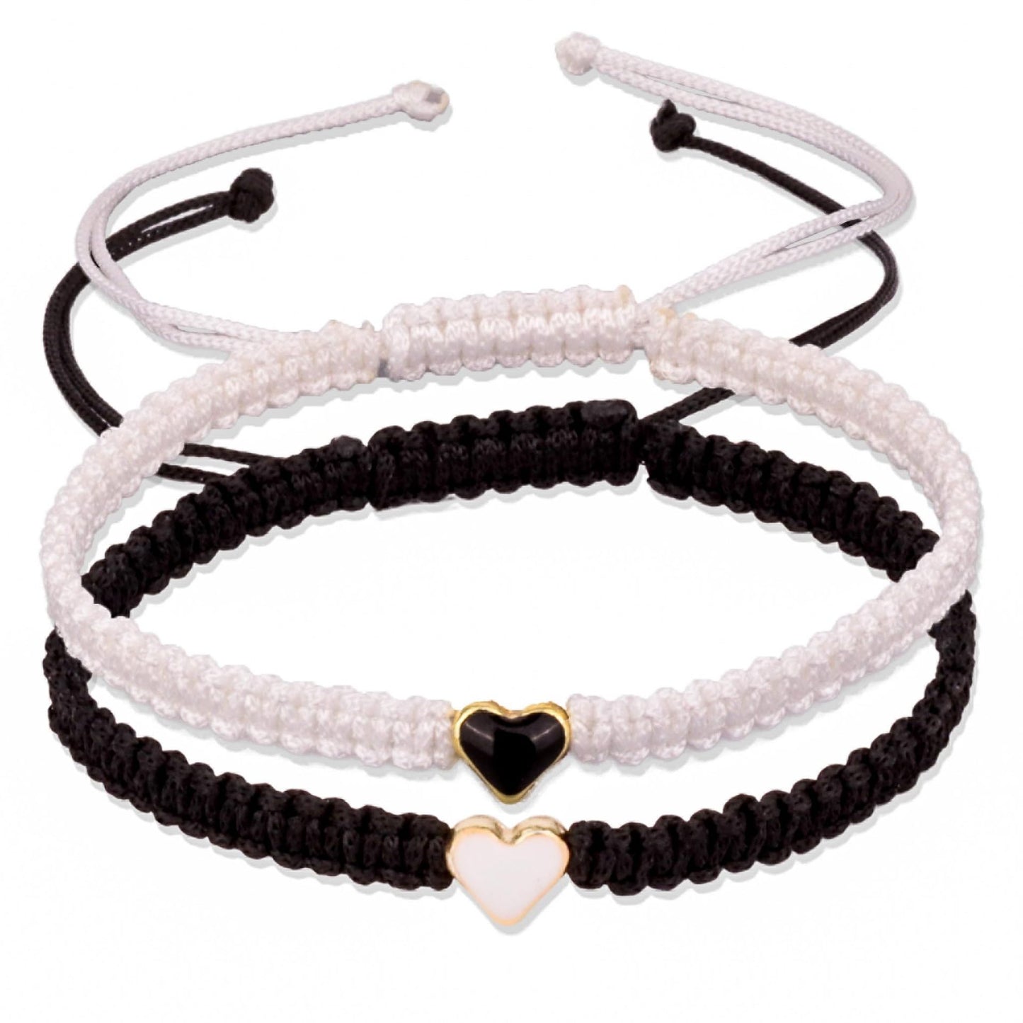 Friendship Adjustable Peach Heart Woven Colored Rope Bracelets