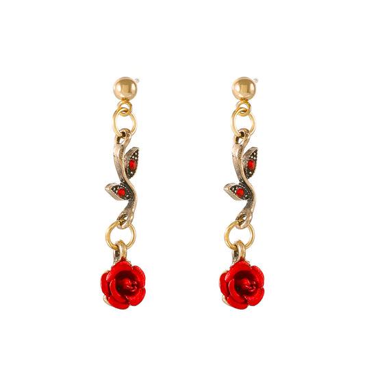 Retro French Rose Flower Female Graceful Personality Necklaces