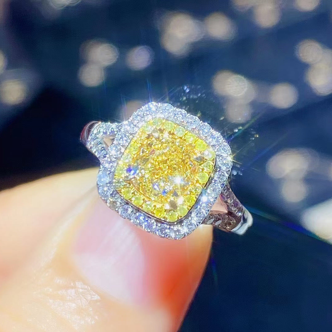 Women's Zircon Live Streaming Imitation Natural Citrine Rings