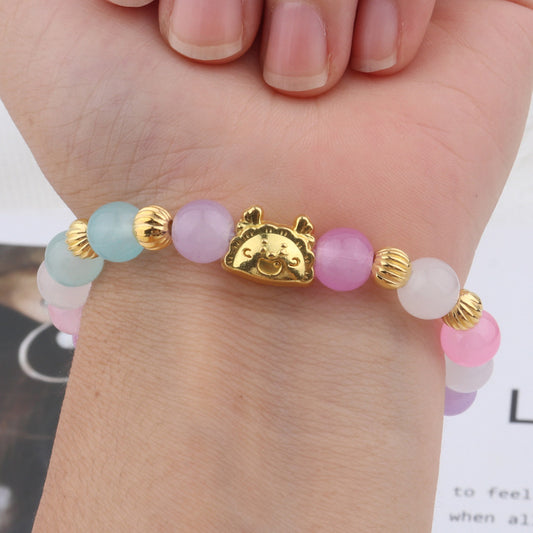 Imitation Agate Exquisite Iron Flower Fu Bracelets