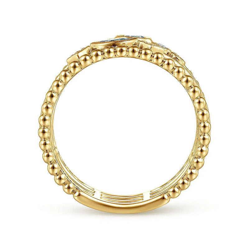 Shi Palace Style Geometric Arrangement Multilayer Female Exotic Ring