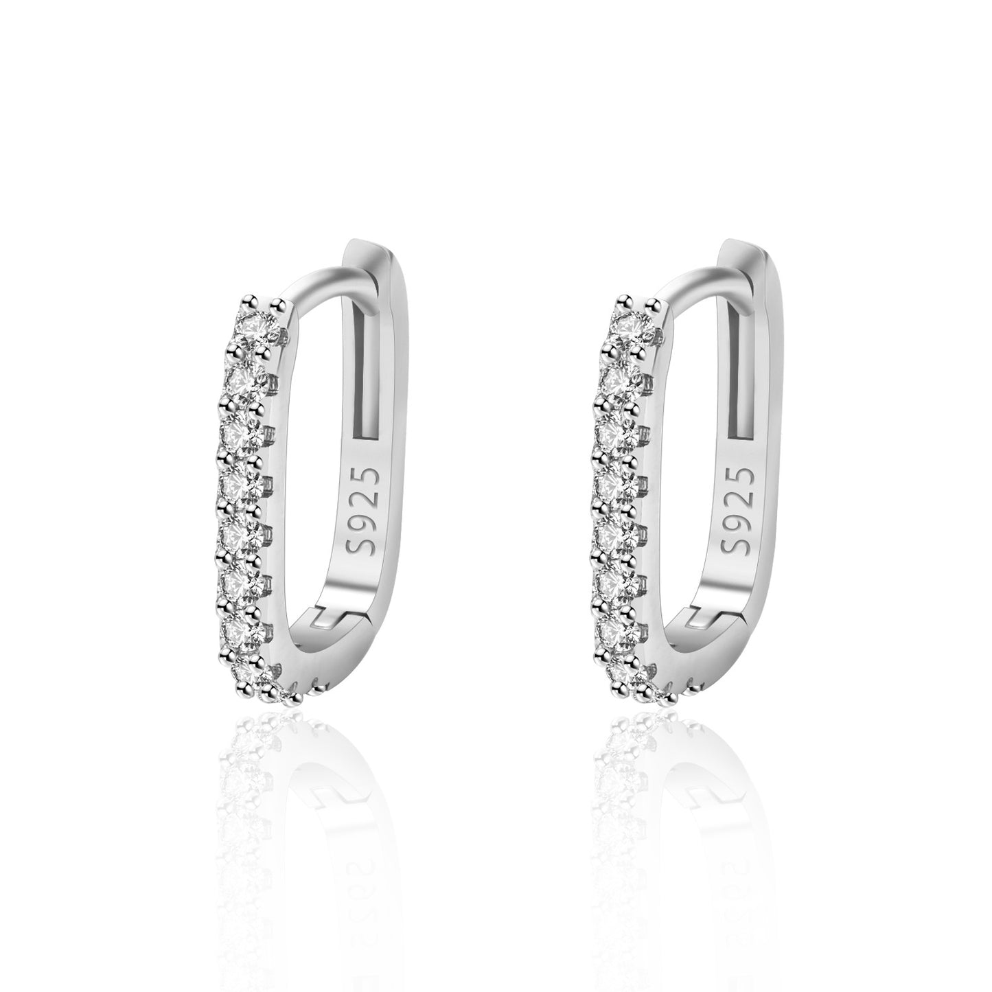 Women's High-grade Zircon Hollow Geometric Ear Clip Earrings