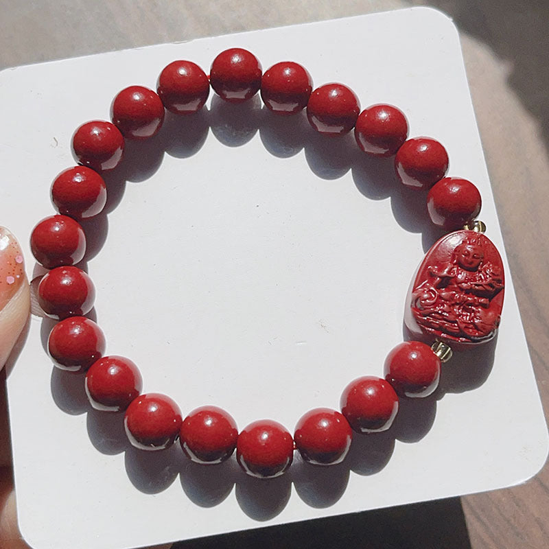 Birth Buddha Cinnabar Female Simple Retro Bracelets