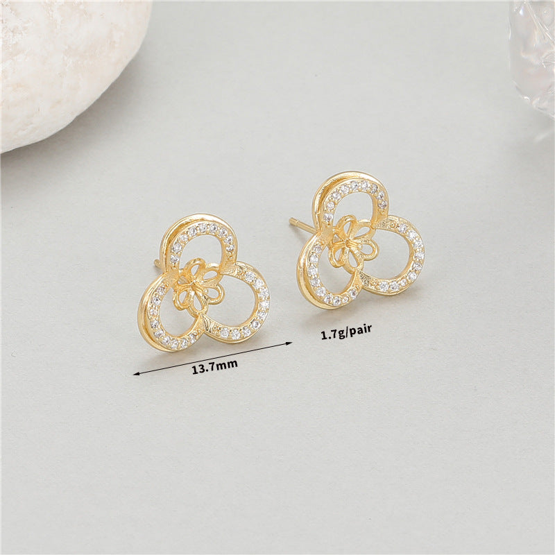 Special Interest Light Luxury High-grade Female Zircon Pearl Holder Irregular Earrings