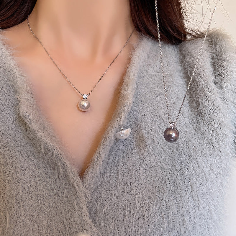 Women's Pearl For Light Luxury Minority Simple Cold Style Zircon Clavicle Necklaces