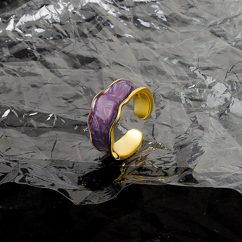 Glazed Resin Female Personality Simple Cold Rings