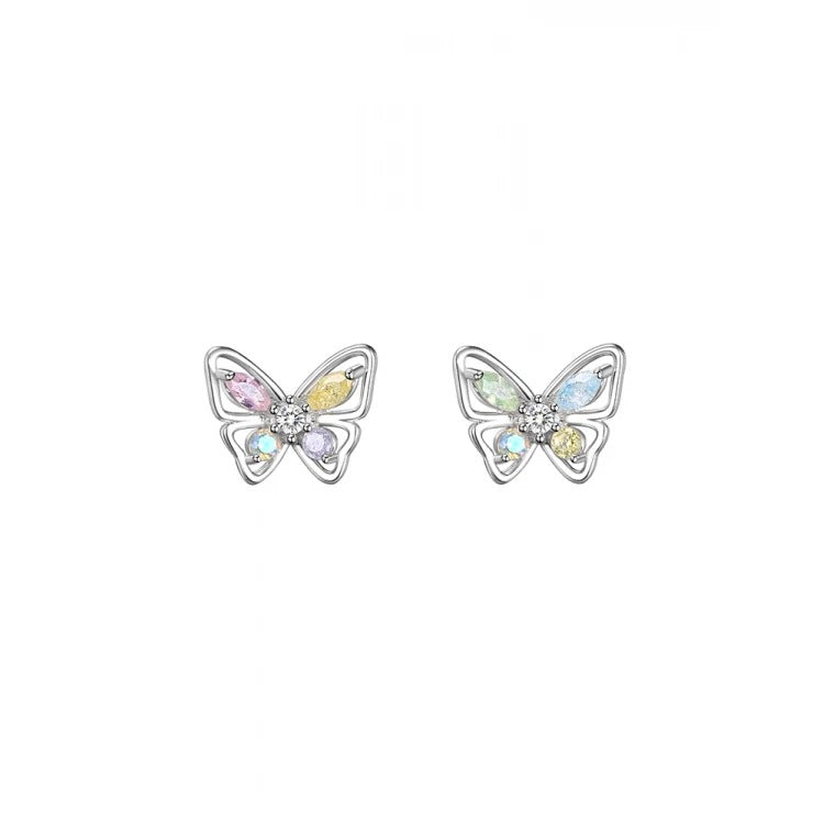 Super Cute Inlaid Color Zirconium Butterfly Small Mini Delicate Mosquito Ear Clip