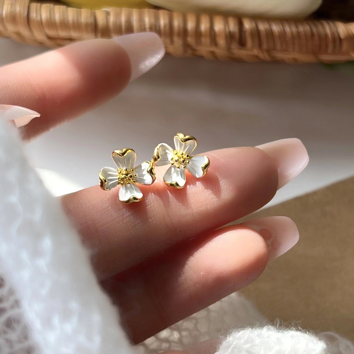 Women's Summer Super Match Mori Style Colorful Crystals Butterfly Long For Stud Earrings