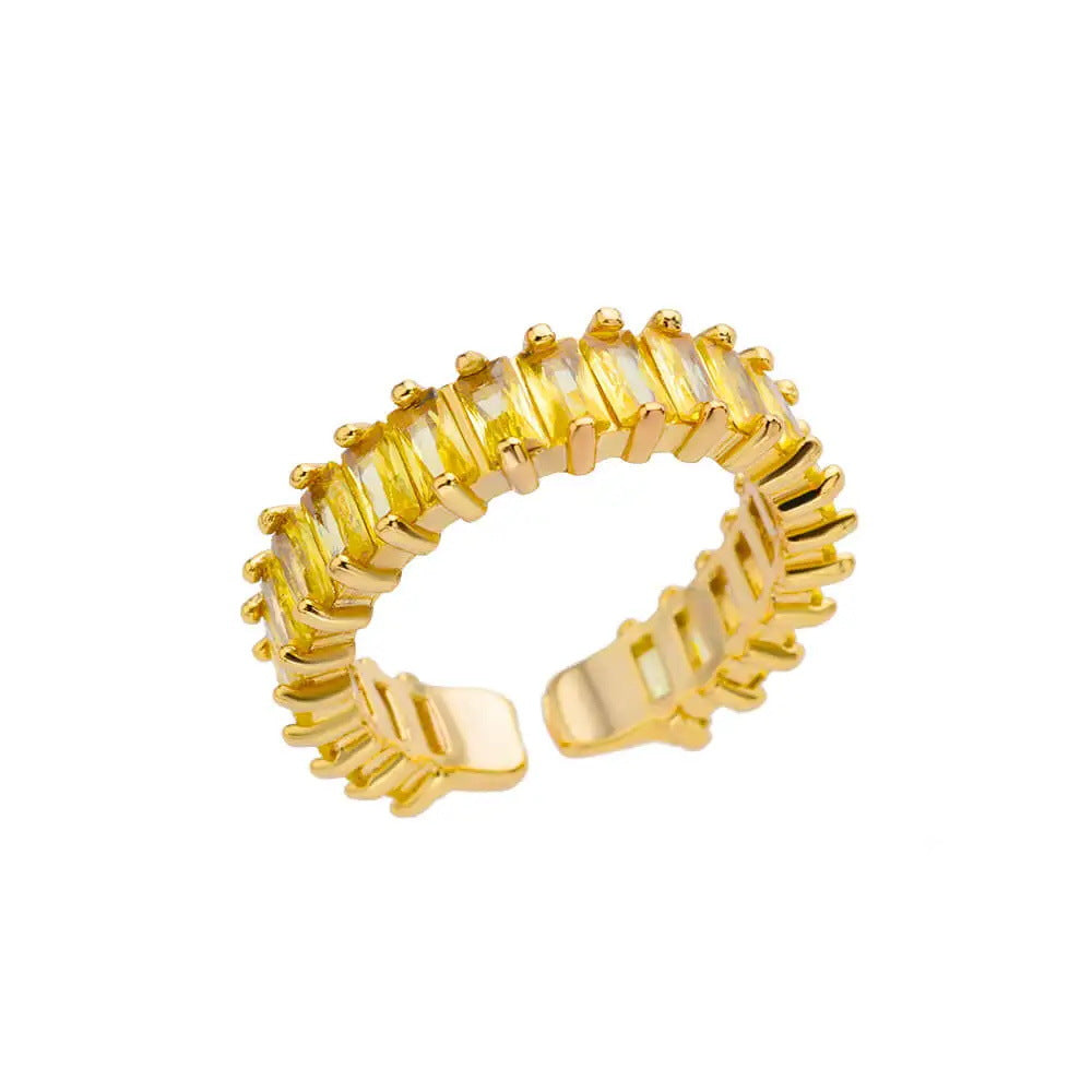 Women's Geometric Color Zircon Gold Personalized Simple Ring