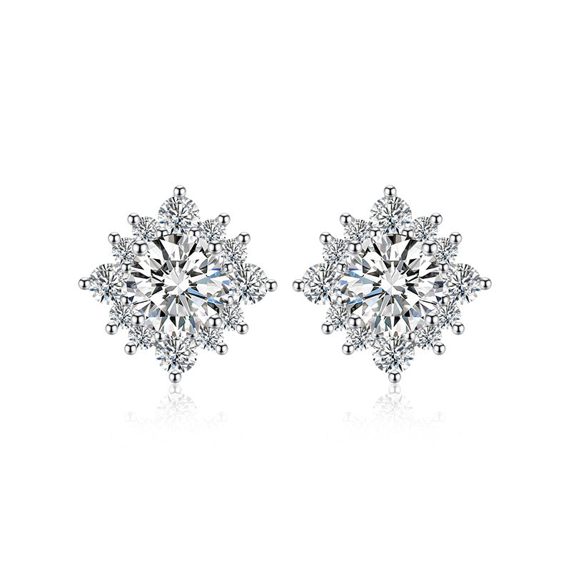 Boucles d'oreilles colorées à la mode pour femmes, Moissanite, fleur de soleil