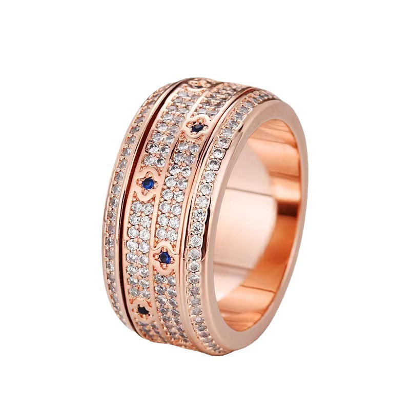 Women's & Men's Good Luck Comes Four-leaf Clover Rotatable Starry Sky Can Ring