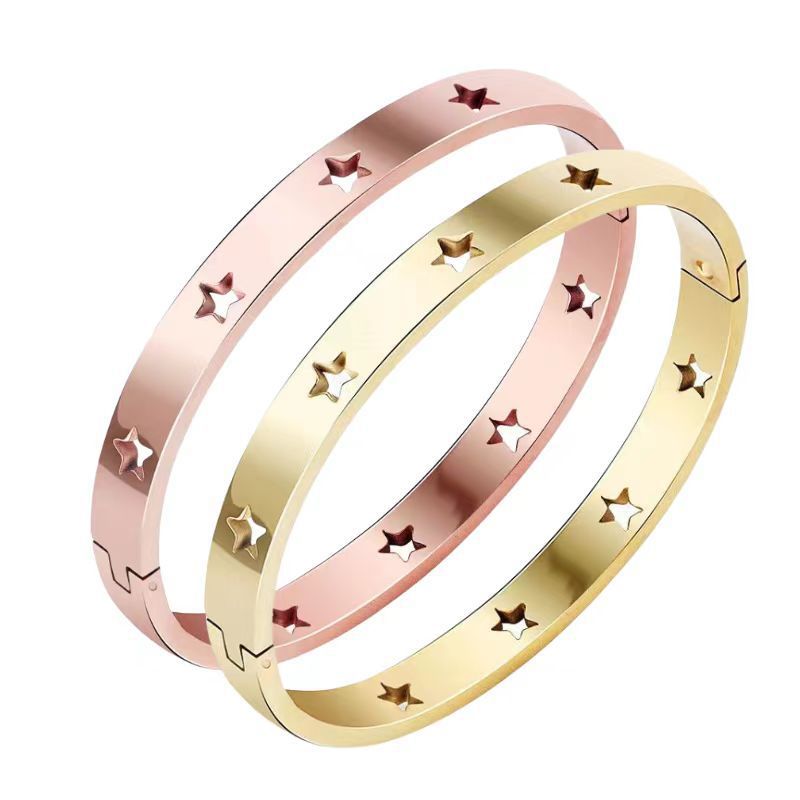 Steel Special Interest Light Luxury Bath Stainless Five-pointed Bracelet