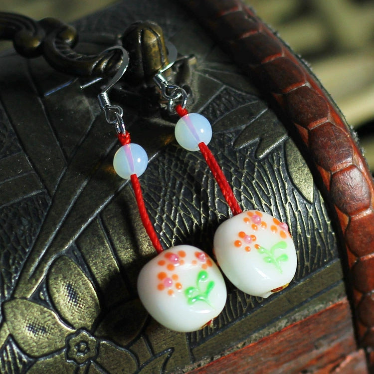 Bohemian Style Single Wear Peacock Fur Earrings