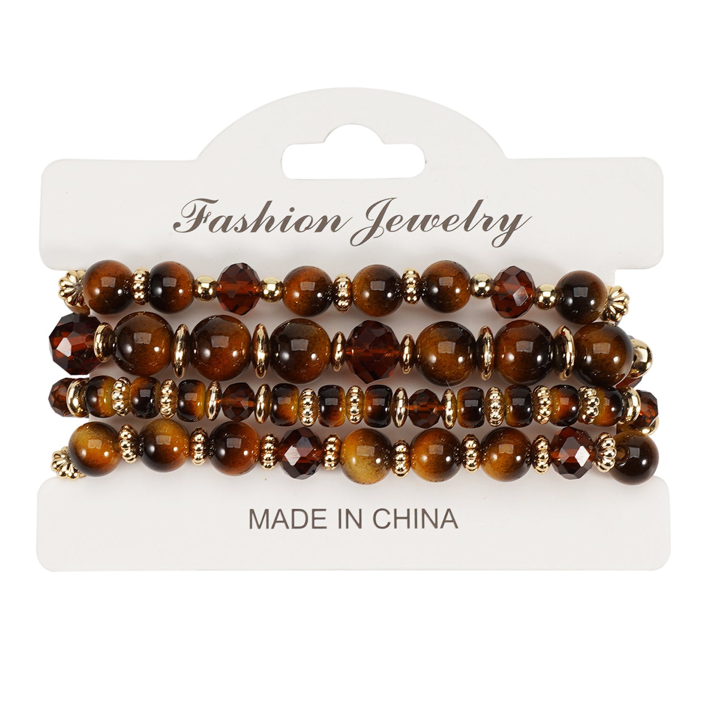 Women's & Men's Imitation Tiger Eye Stone Round Beads Jade Cat Style To Bracelet