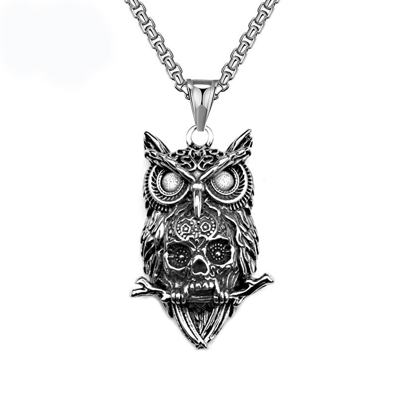 Men's Punk Titanium Steel Skull Personality Retro Domineering Necklace