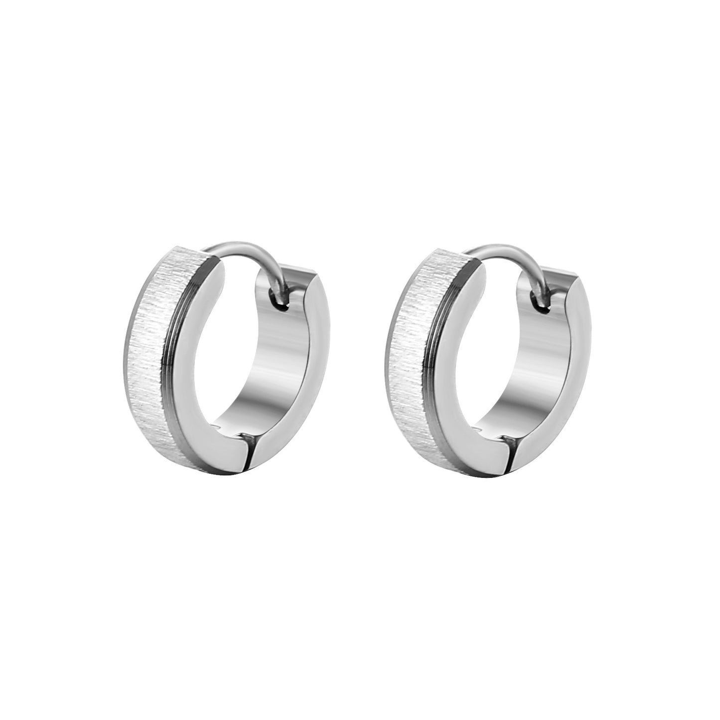 Men's Titanium Steel Round Ear Clip Stainless Earrings