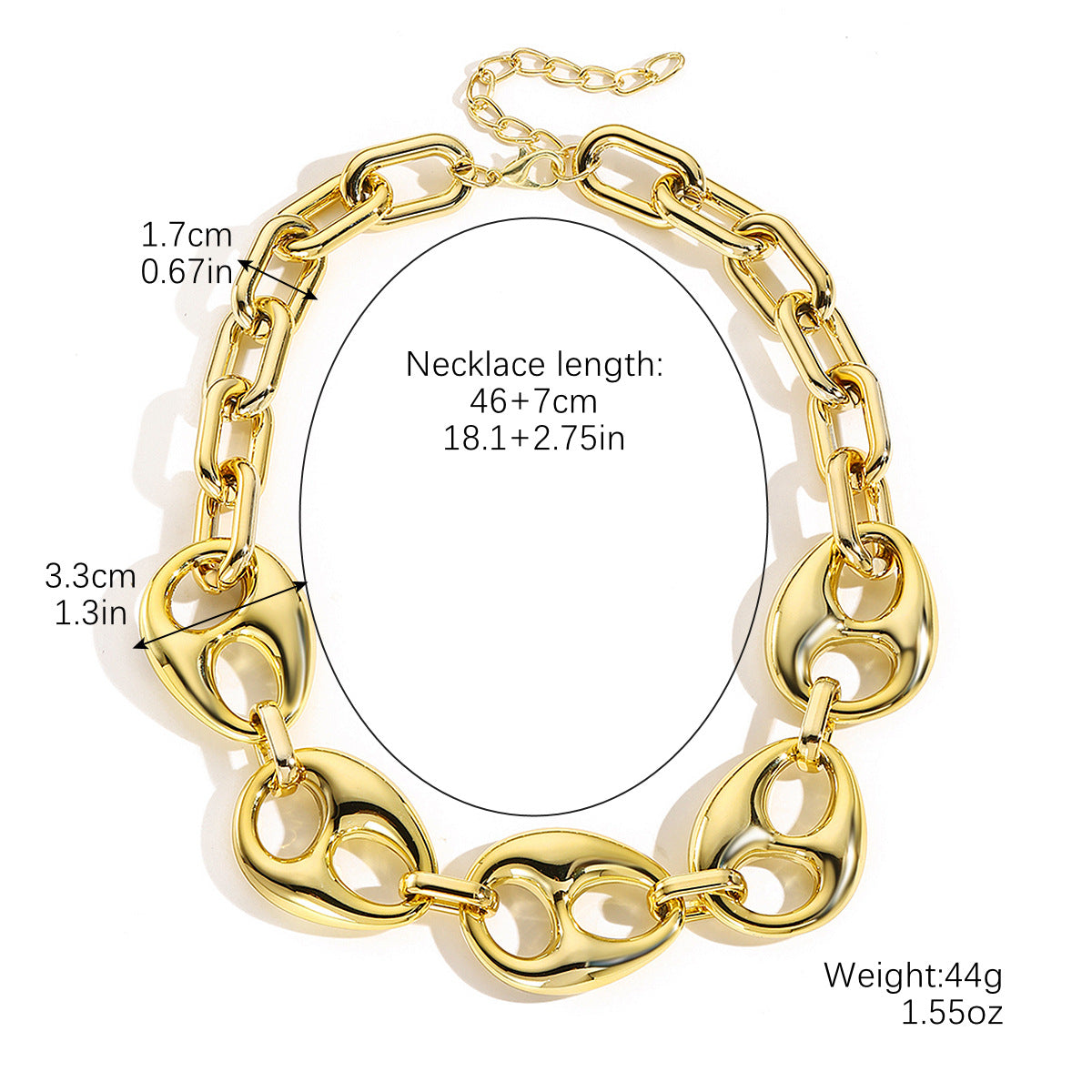 Acrylic Suite Exaggerated Hip Hop Cool Single Layer Leopard Jewelry Set
