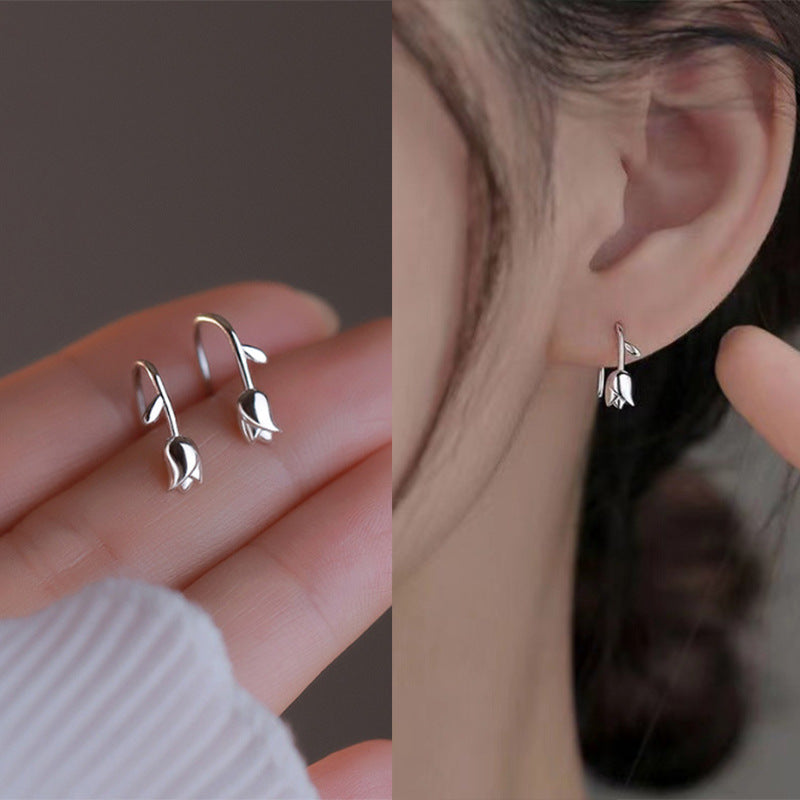 Tulip Sweet Special Interest Light Luxury High-grade Earrings
