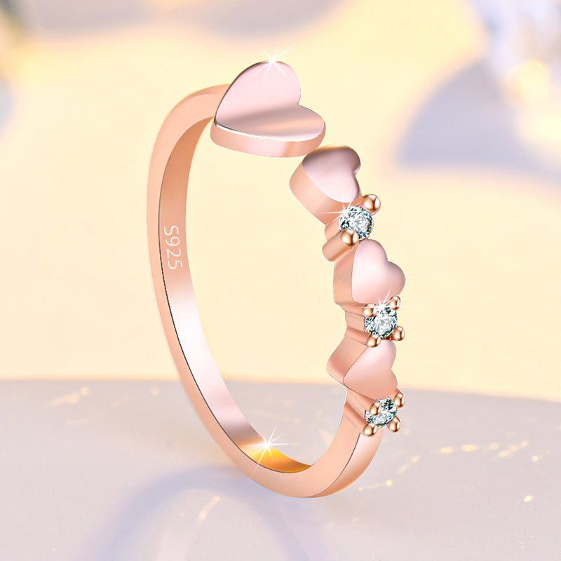 Luxury Heart-shaped Open Female Index Finger Rings