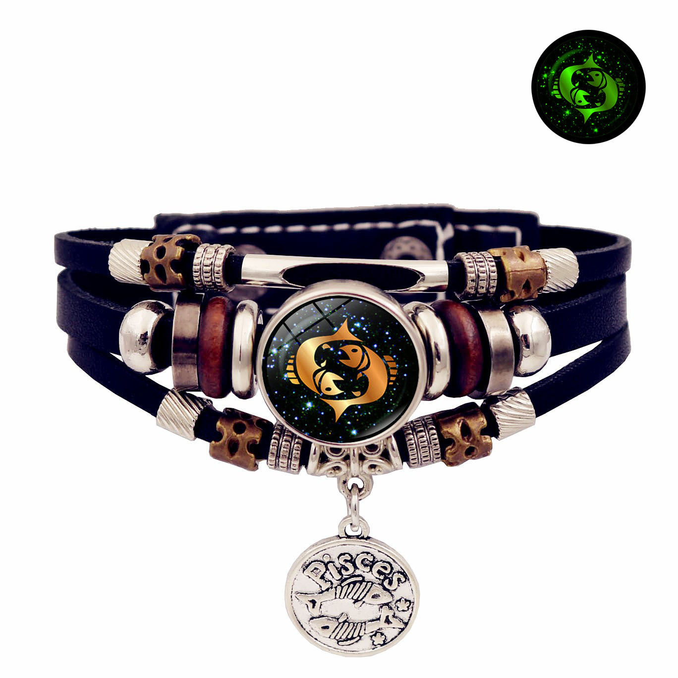 Damen &amp; Herren &amp; leuchtende Sternbild-Leder- und Paargeschenke handgefertigte kreative Perlenarmbänder