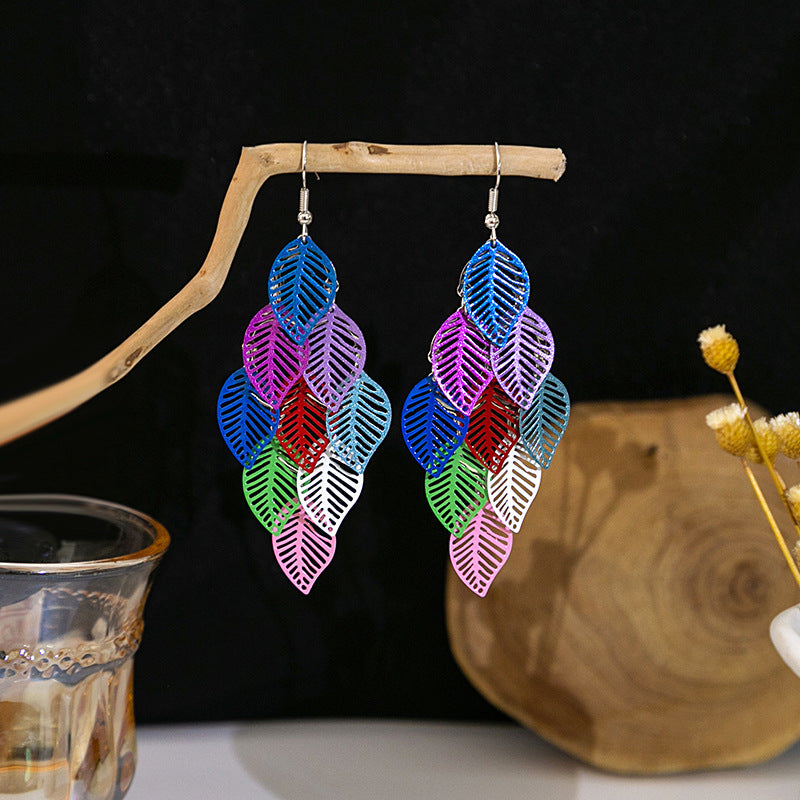 Bohemian Ethnic Style Ear Long Tassel Metal Fashion Earrings