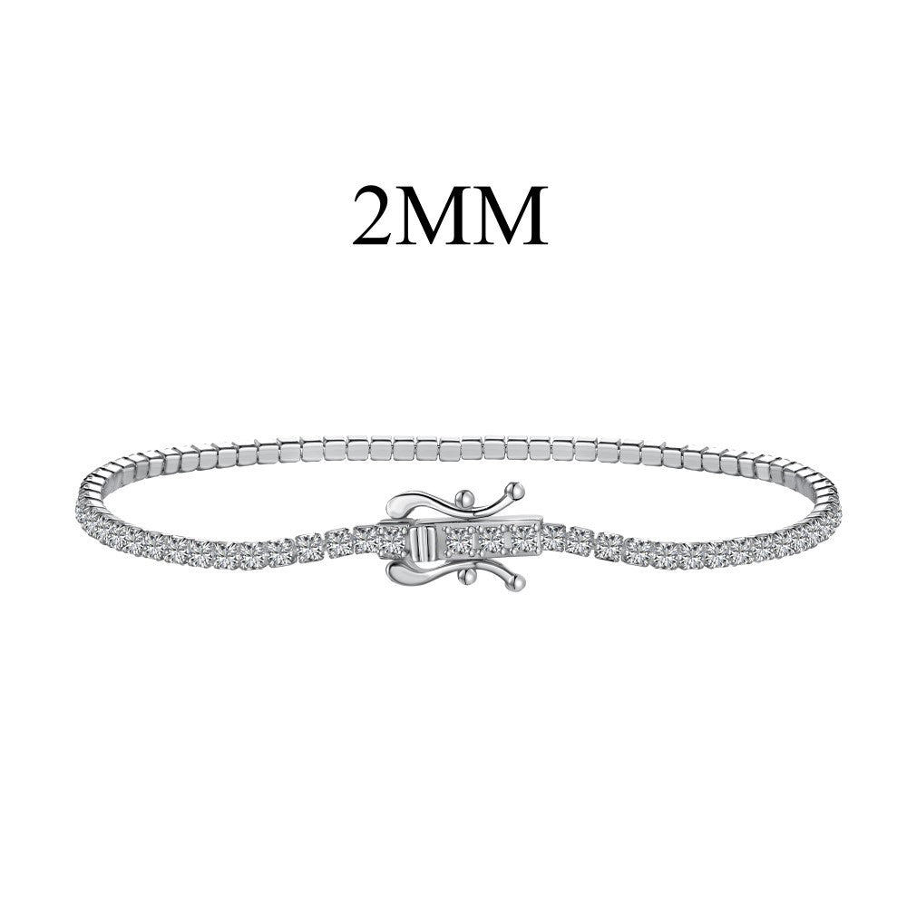 Sier Tennis Chain Single Row Zircon Bracelets