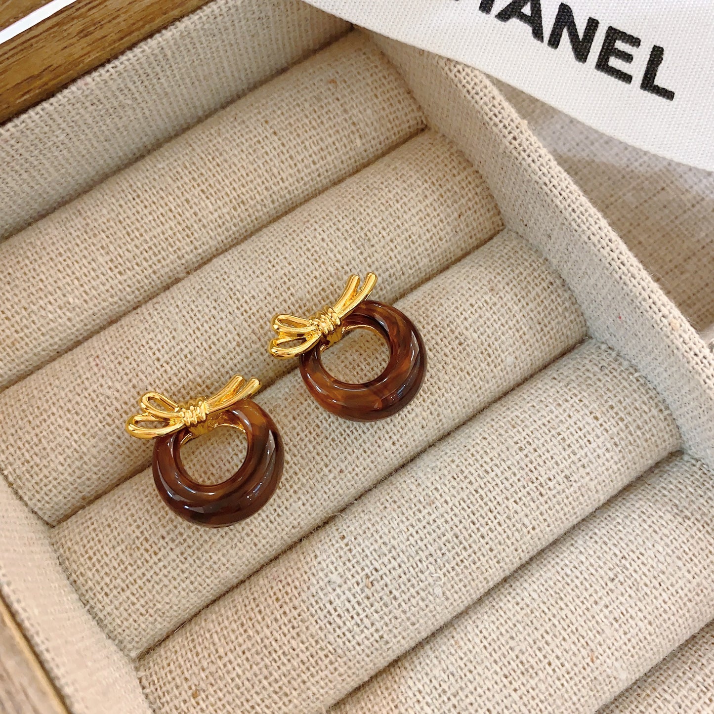 Autumn Thick French Gentle Elegant Brown Earrings