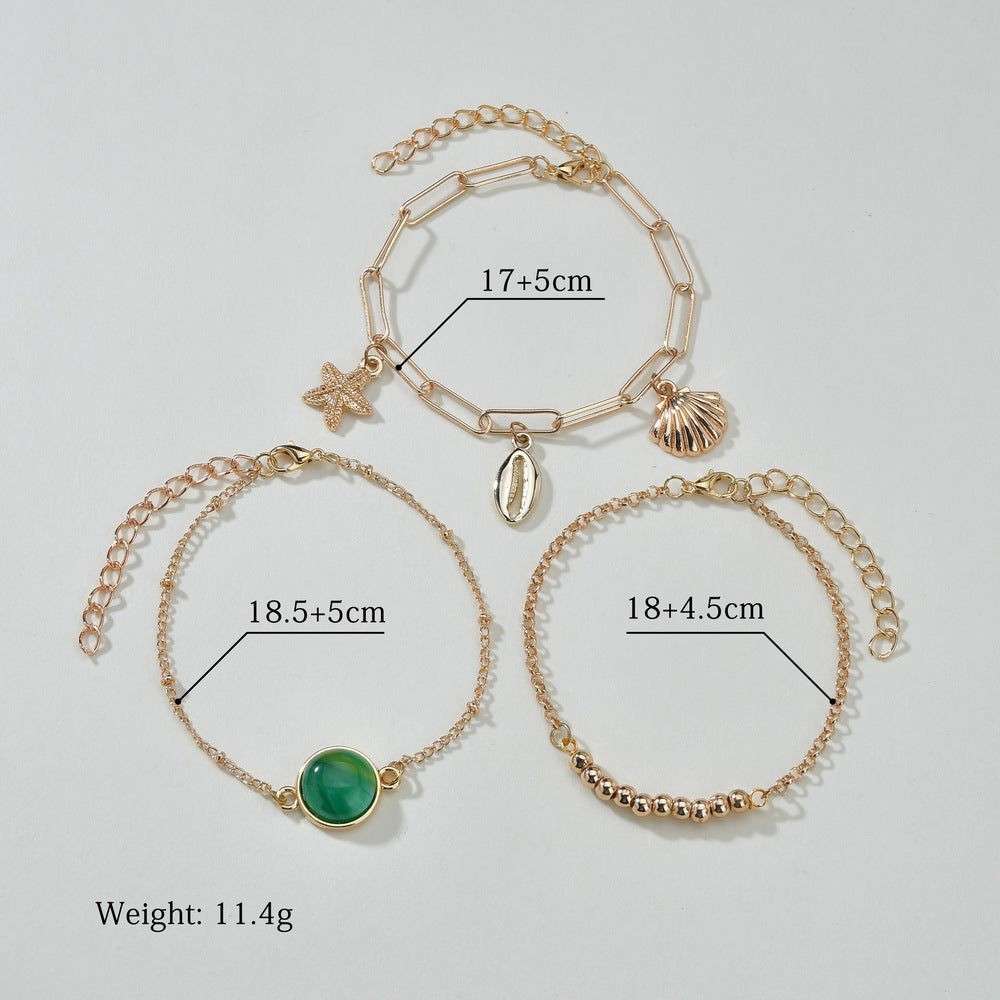 Fashion Boho Alloy Shell Pendant Match Bracelets