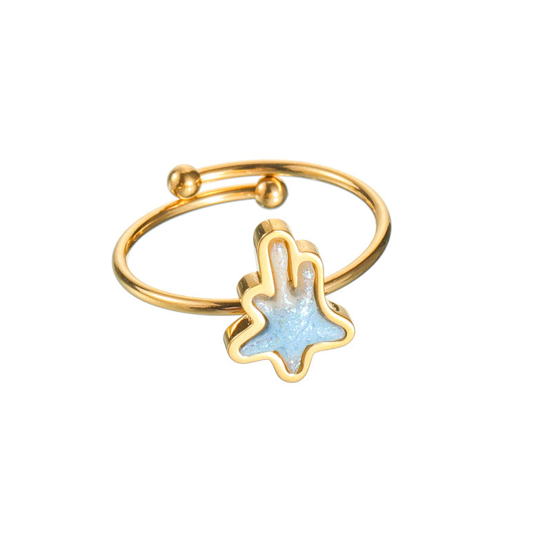 Stainless Steel Butterfly Female Light Luxury Ring