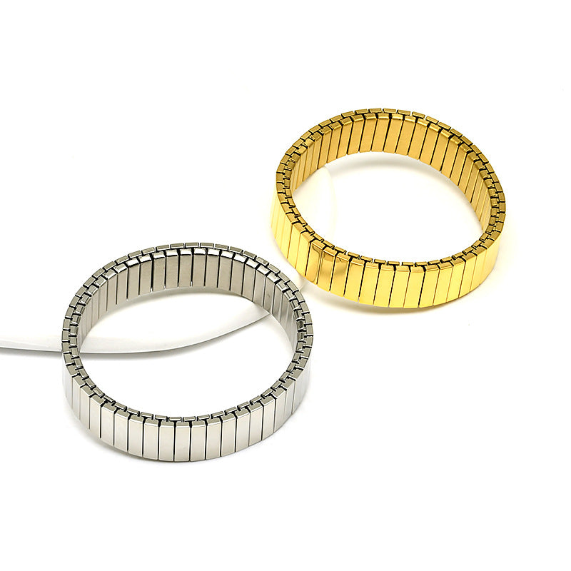 Stretch Watch Band Simple Personality Gold Bracelet