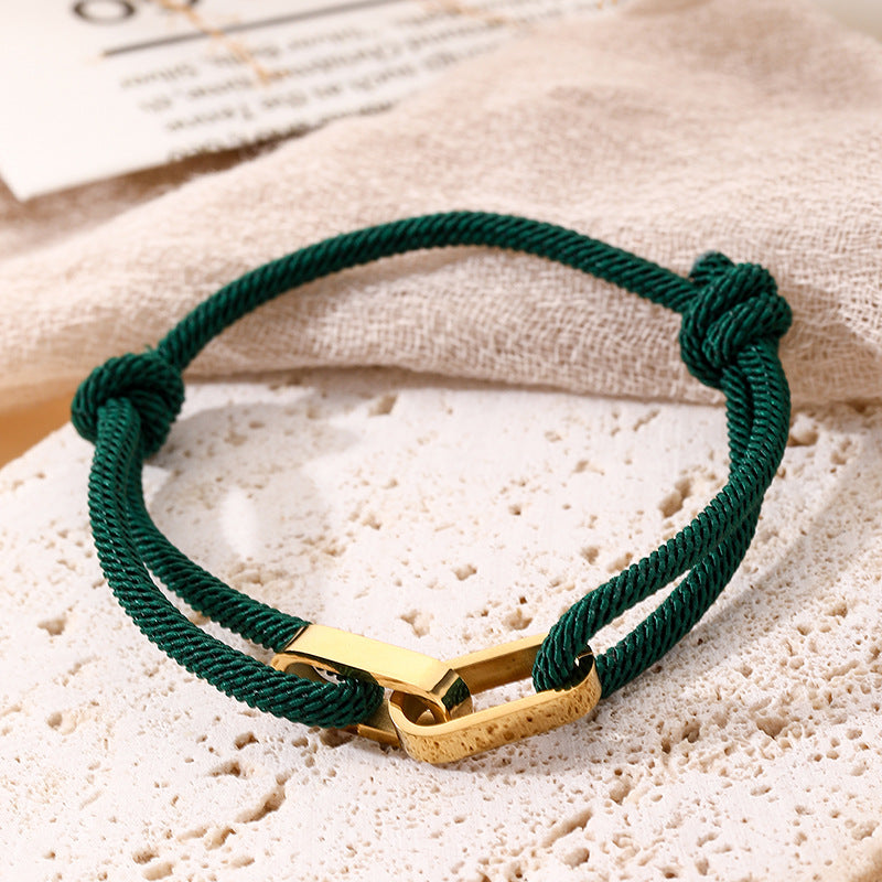 Vachette Clasp Adjustable Stainless Carrying Strap Bracelets