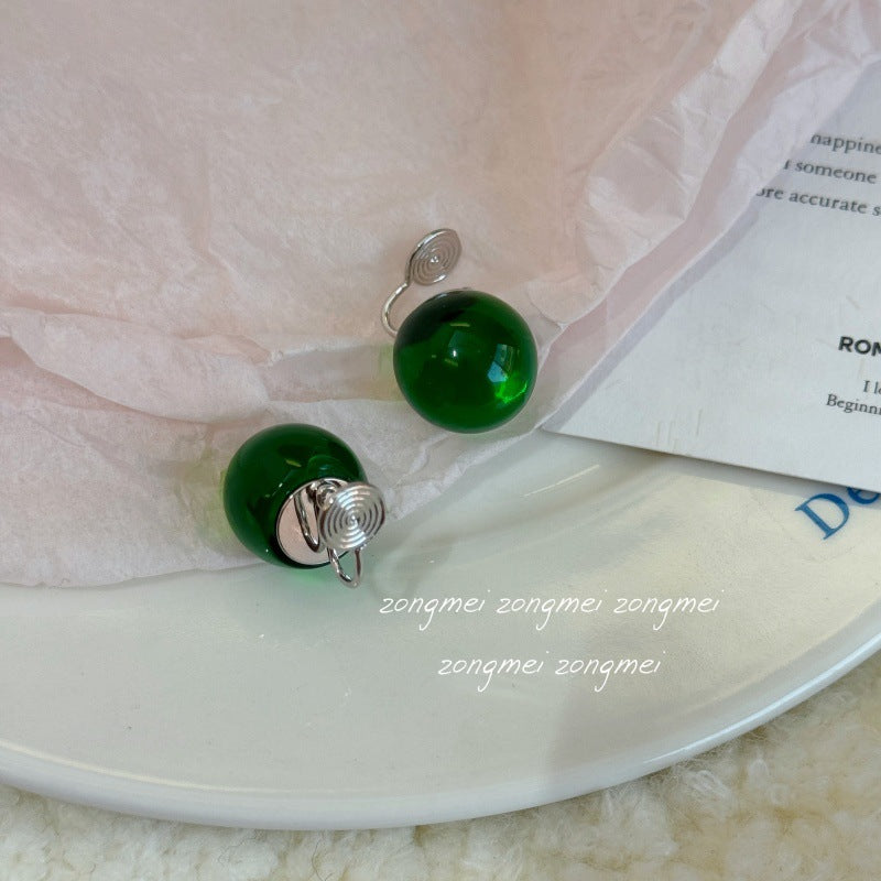 Small Size Round Beads Special Interest Simple Ear Clip